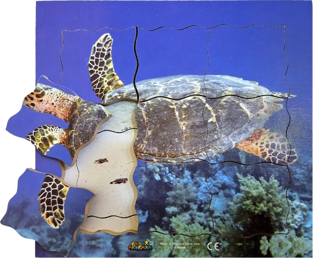 Puzzle en bois stratifié tortue - 19 pièces
