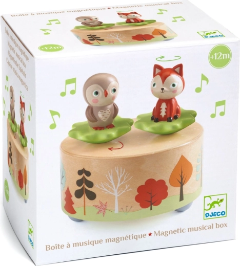 Boîte à musique avec petite chouette et renard DJECO