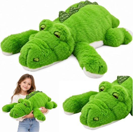Crocodile en peluche vert de 75 cm avec pattes lestées