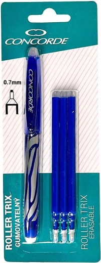 Roller Concorde Trix effaçable 0,7 mm bleu + 3 recharges