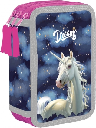 Trousse scolaire à 3 compartiments Unicorn – vide