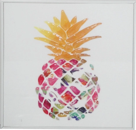 Tableau à ananas 20 × 20 cm avec cadre