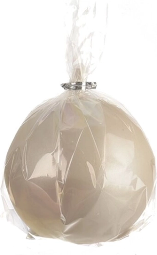 Bougie décorative sphérique gris mat 8 cm
