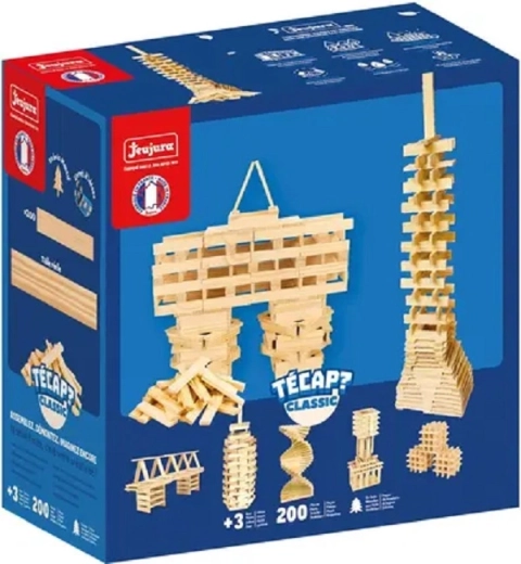 Jeujura – jeu de construction en bois Técap Classic (200 pièces)