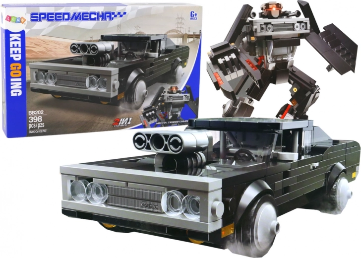 Kit de construction voiture et robot 2-en-1, 398 pièces