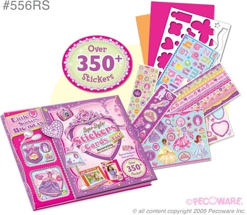 Ensemble de cartes et d'autocollants avec des princesses
