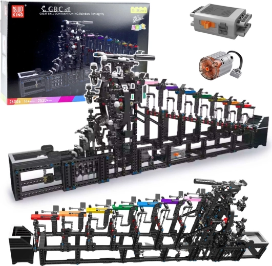 Circuit de billes de construction avec moteur électrique, 2520 pièces