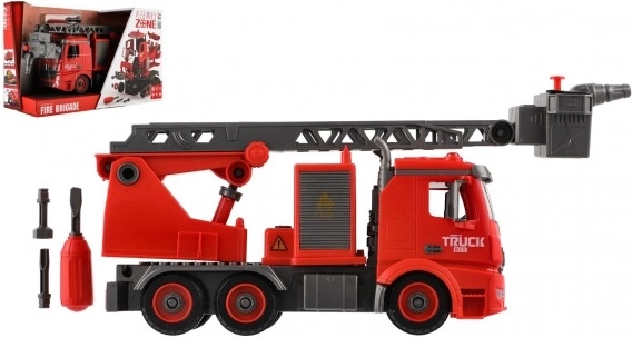 Camion de pompiers à visser 36 cm avec lumière et son, projette de l’eau