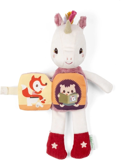 Petit livre en tissu avec histoire sur le ventre