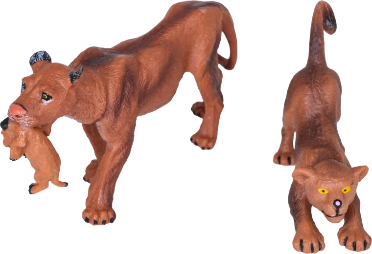 Figurines réalistes de lionne et de lionceau
