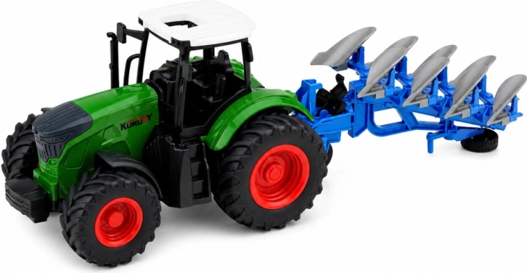 Tracteur avec charrue multi-socs amovible
