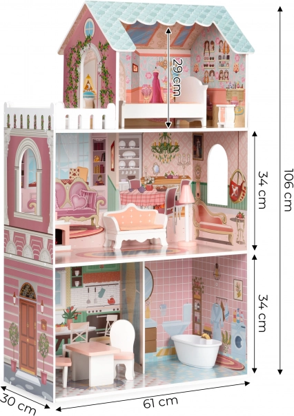 Trois étages et cinq pièces