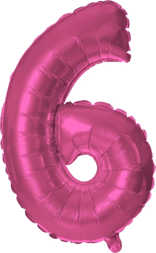 Ballon en feuille chiffre 6 rose 30 cm TORO