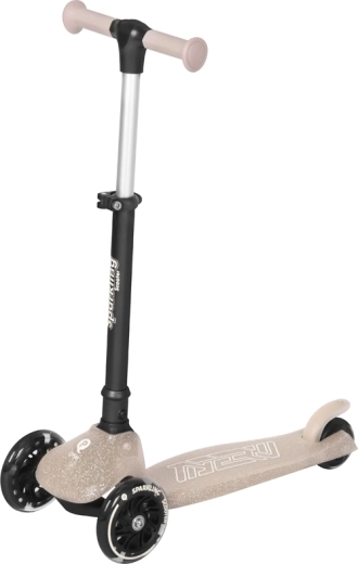Trottinette enfant QPlay Sparkling nude pink à roulettes LED