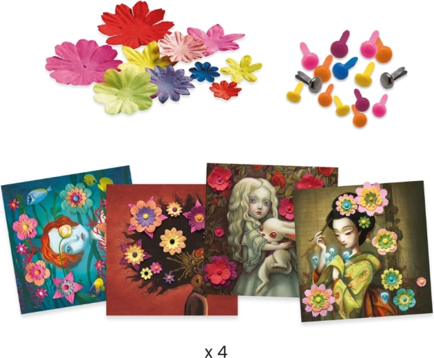 Fleurs superposées pour un effet 3D