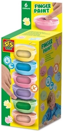 SES Creative peintures au doigt pastel 6 pcs (45 ml)