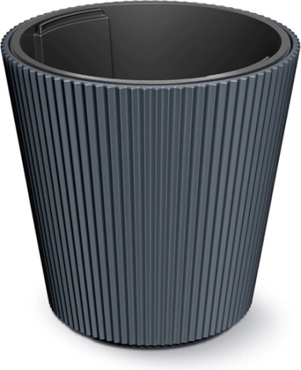 Pot de fleurs avec insert Milly 39 cm anthracite