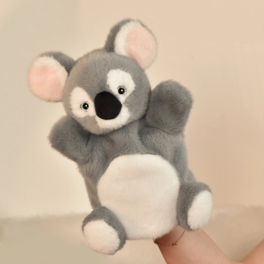 Doudou Histoire d'Ours marionnette en peluche koala grise 24 cm