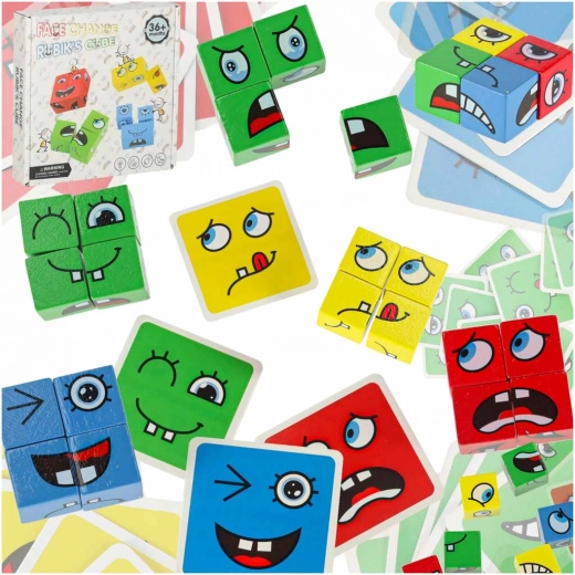 Jeu logique Montessori visages changeants – dés et cartes des émotions