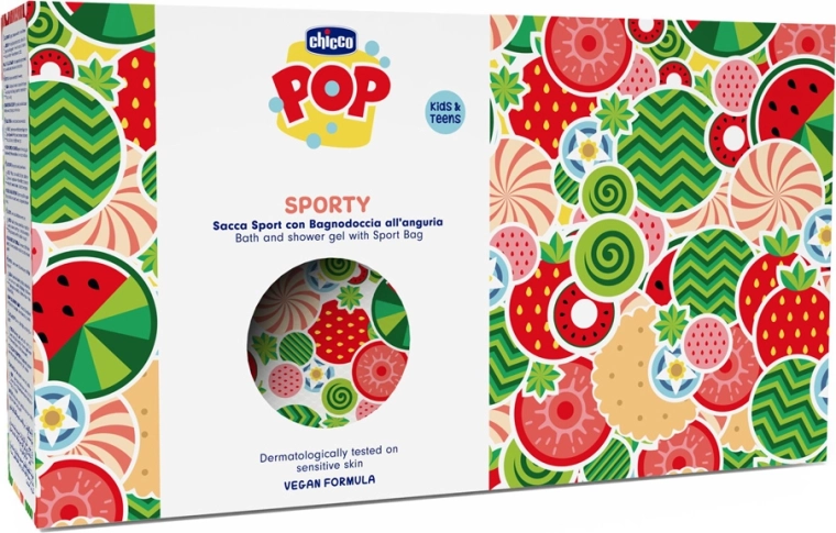 Chicco POP gel douche et bain Watermelon Splash 300 ml avec trousse de sport