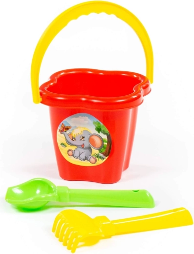 Set de plage avec seau en forme de fleur