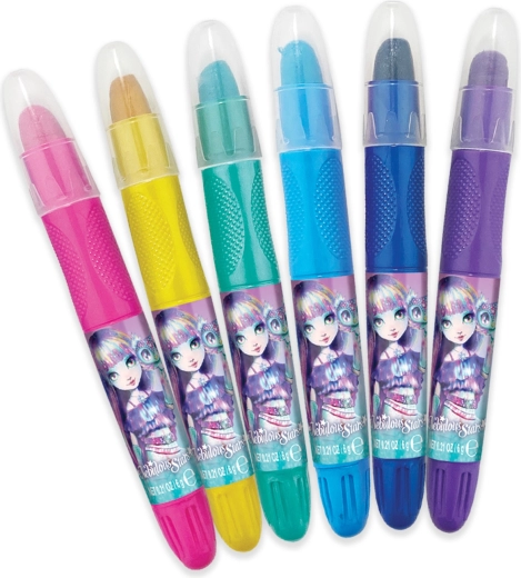 Six stylos pailletés colorés