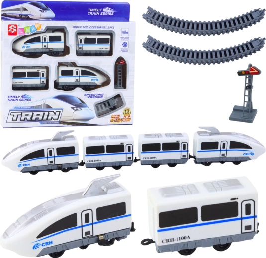 Train à grande vitesse électrique City Express avec rails, 13 pièces
