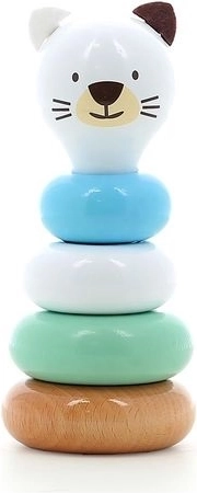 vilac tour à empiler en bois chat mariette