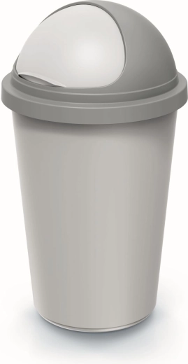 Poubelle Prosperplast Compacta R 50 l gris cendré avec couvercle gris clair