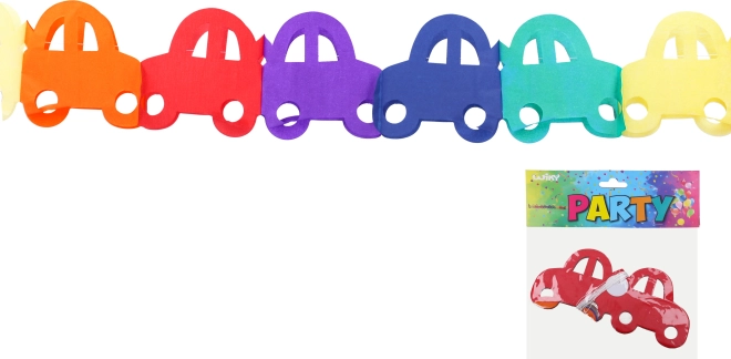 Guirlande colorée avec motif d'automobile