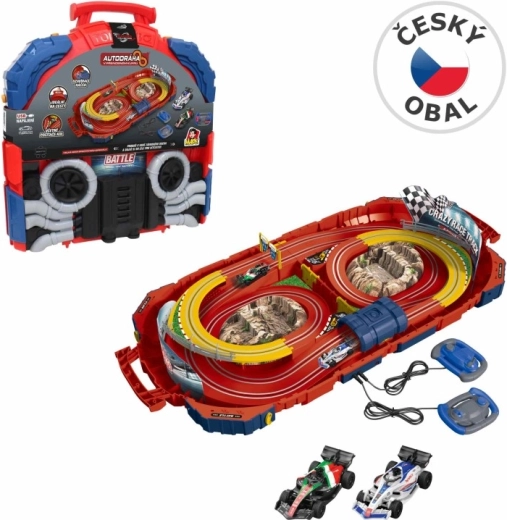 Circuit de voitures de course dans une mallette avec alimentation USB