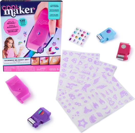 Kit de tatouages temporaires Cool Maker Shimmer Me Tattoos, 135 motifs