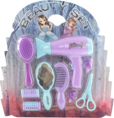 Set pour enfants avec sèche-cheveux à piles et accessoires de coiffure
