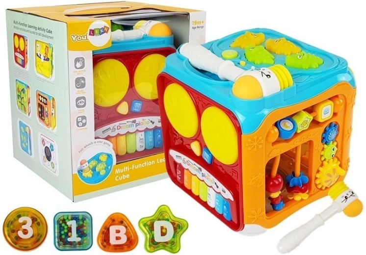 Cube éducatif interactif avec sons et lumières