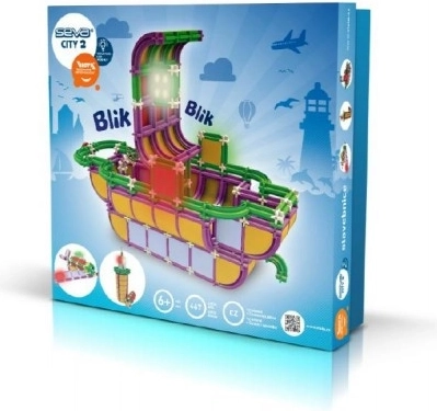 Kit de construction SEVA City 2 – ensemble de construction en plastique avec modules LED (467 pièces)