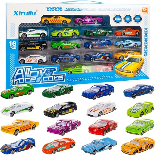 Set de petites voitures métalliques 1:64 – 16 pcs