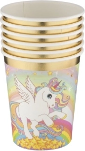 Gobelets en papier motif licorne 250 ml (6 pcs)