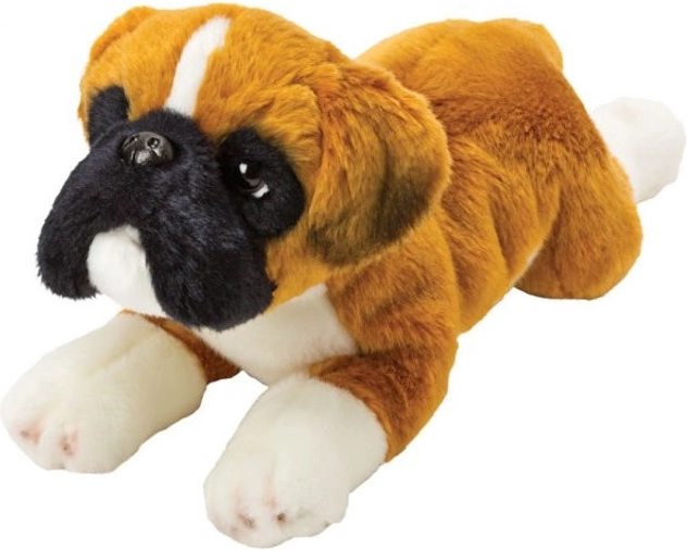 Chien boxer en peluche 35 cm