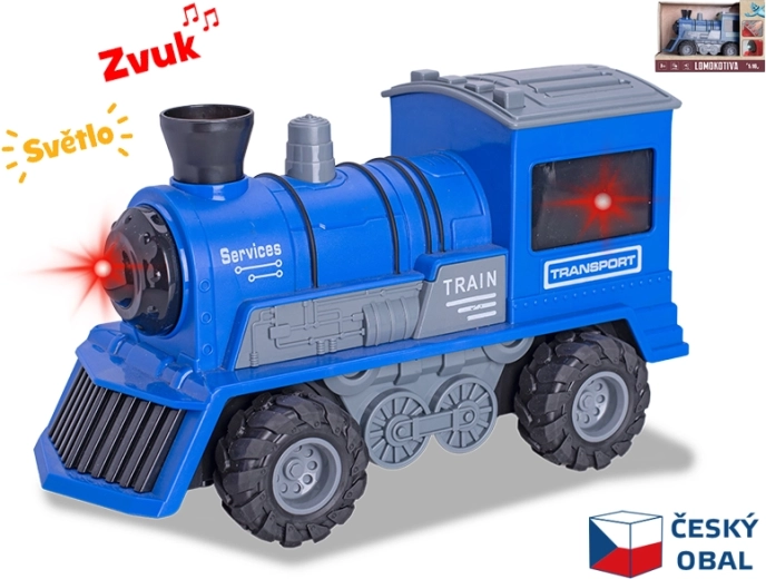 Locomotive bleue à volant d’inertie 1:16, 22,5 cm