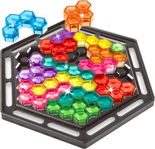 Plateau hexagonal avec pièces transparentes