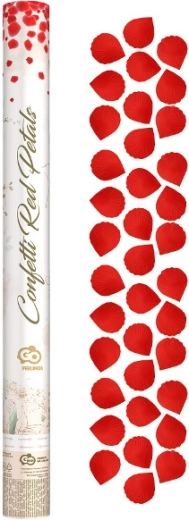 Confettis pneumatiques pétales de rose rouges en textile