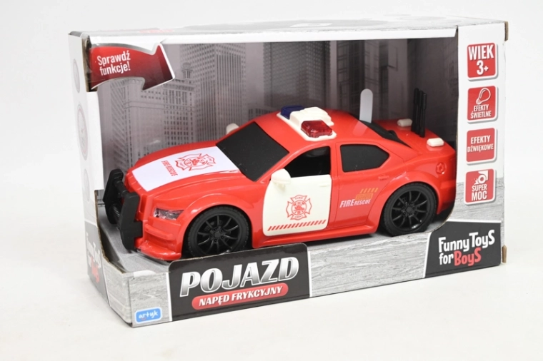 Voiture de sport de pompiers avec lumière et son