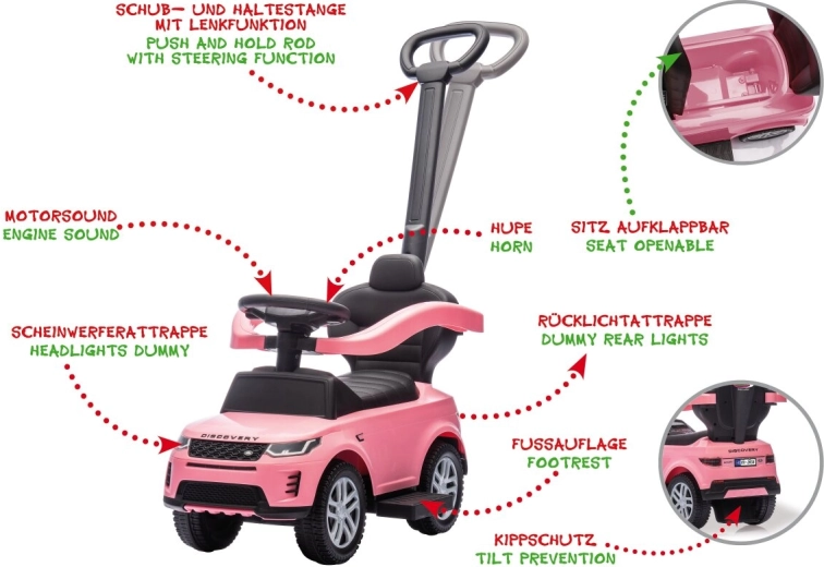 Porteur Land Rover Discovery 3 en 1 rose