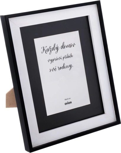 Cadre photo en bois noir 22 × 27 cm avec passe-partout pour photo 13 × 18 cm