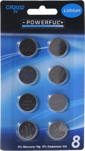 Piles bouton CR2032 – lot de 8 pièces