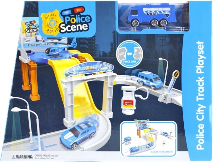 Circuit automobile de police avec parking et accessoires
