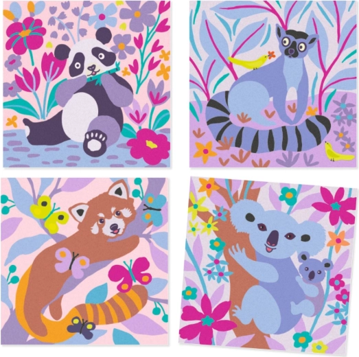 Quatre illustrations d’animaux