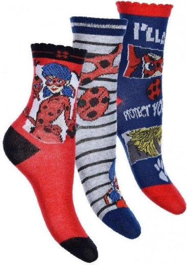 Sun City lot de chaussettes Miraculous, les aventures de Ladybug (3 paires)