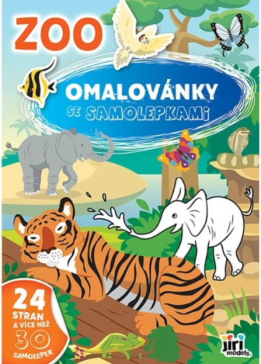 Livre de coloriage avec autocollants ZOO