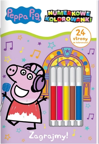 Peppa Pig – Coloriages numérotés, partie 4 : Amusons-nous ! + 5 feutres